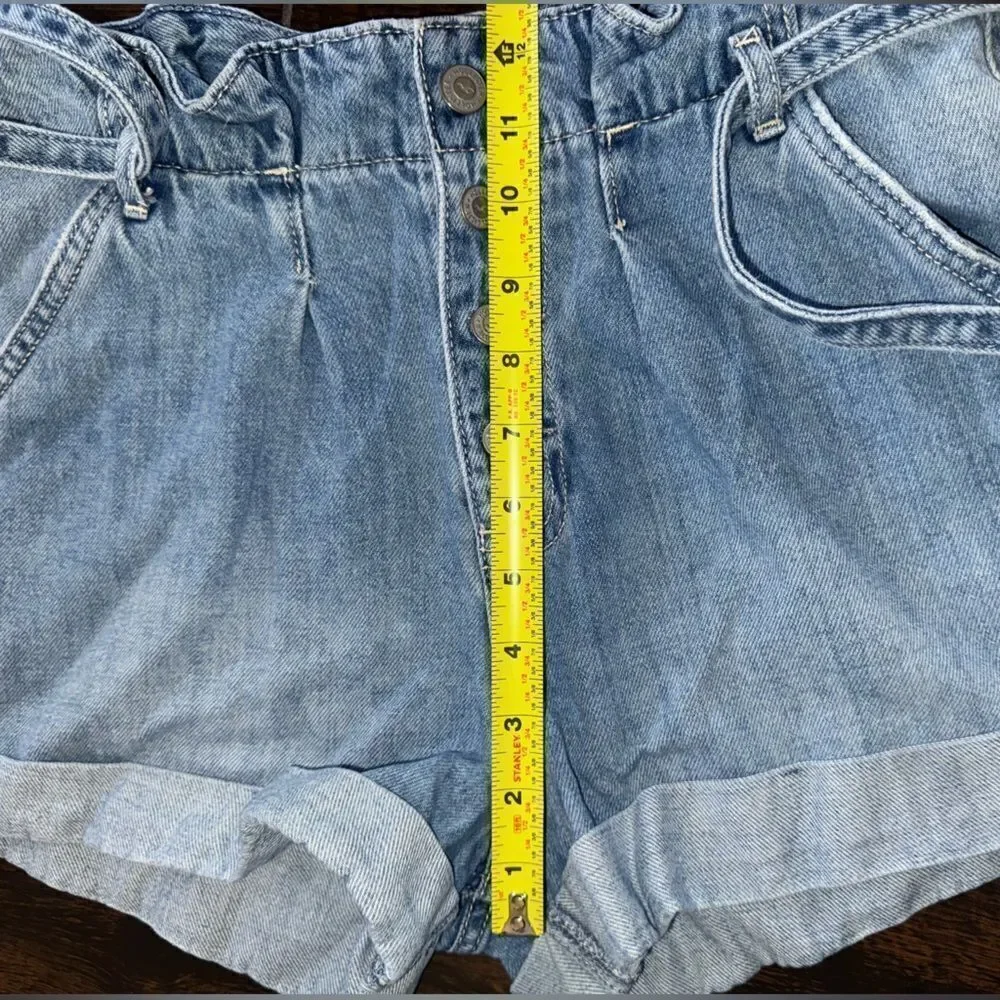 Abercrombie and Fitch/ Hollister Blue Jean Shorts with Paper-Bag Waist